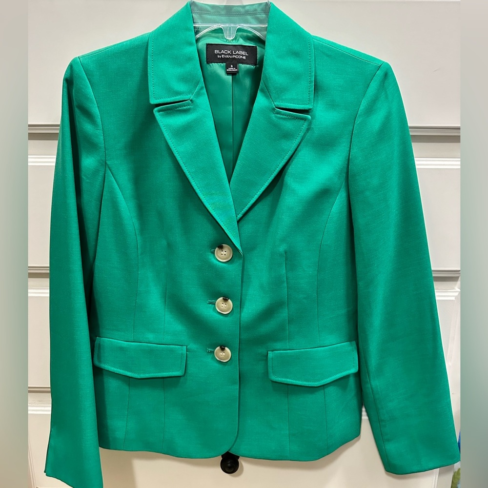Black Label by Evan Picone Blazer Green Blazer